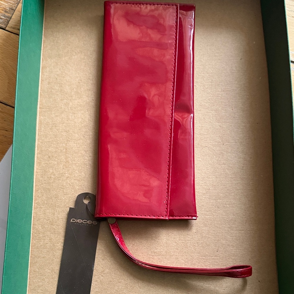 Red Clutch Wristlet by Piecee